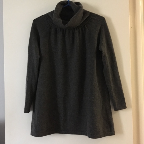 DEMYLEE NYC Grey 100% Cashmere Scrunch Neck Turtleneck A Line Sweater S - Picture 3 of 5